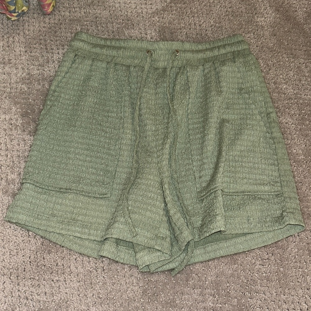 Green Linen (?) Shorts